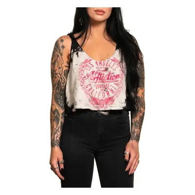 women's tank top AFFLICTION - VINTAGE MOTORS - WHITE/BLACK LUCID B-DYE