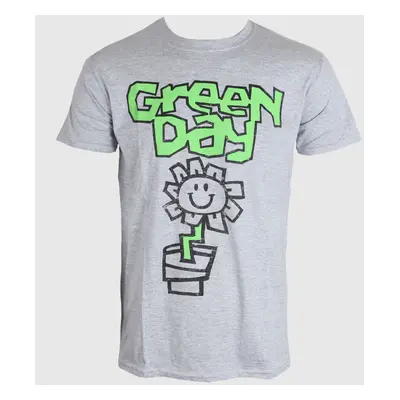 t-shirt men Green Day - Flower Pot - Grey - ROCK OFF