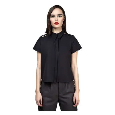 shirt women's DISTURBIA - Abstract Crop - Black