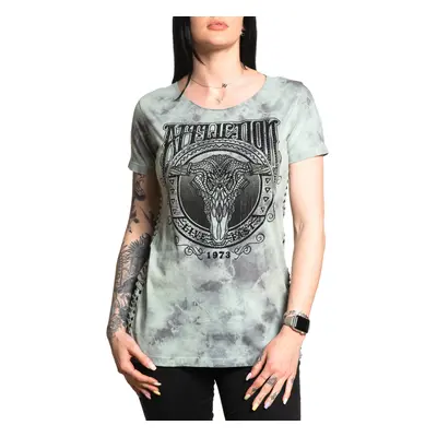 t-shirt AFFLICTION - ROAM UNKNOWN - COOL GREY/DK.GREY CRYSTAL WASH