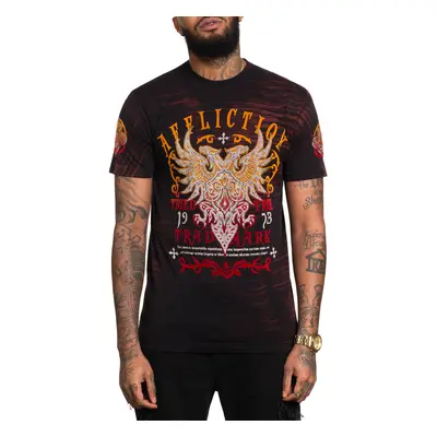 men's T-shirt AFFLICTION - TRIED ATTACK - BLACK MULTI