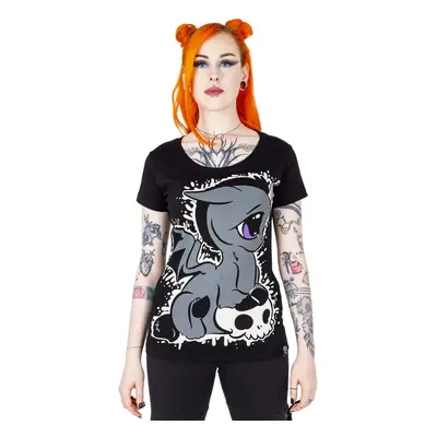 women's t-shirt CUPCAKE CULT - UNICORN SPLATTER - BLACK