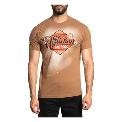 men's T-shirt AFFLICTION - AC BUILT FOR SPEED - CHIPMUNK PIGMENT DYE