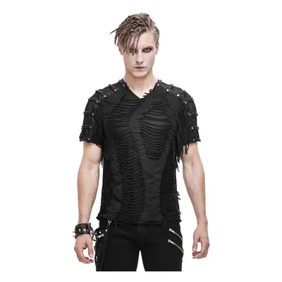 men's t-shirt DEVIL FASHION - Punk Darkness Tattered Striped Summer