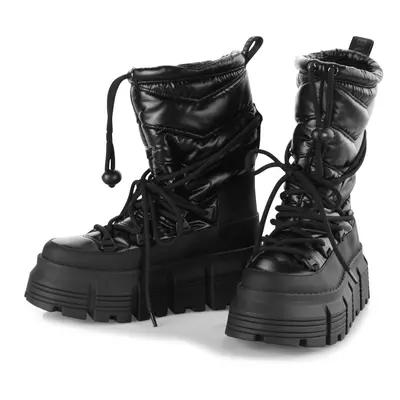 women's boots (winter) BUFFALO - Vegan - AVA PUFFER BOOT - BLK