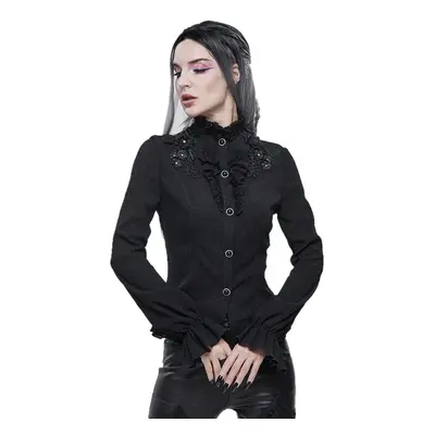 women's blouse DEVIL FASHION - 3D appliqued shoulder gothic