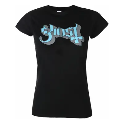 women's t-shirt Ghost - Blue/Grey Keyline Logo Skinny - ROCK OFF