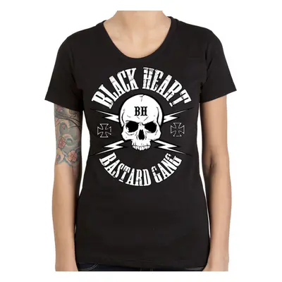 t-shirt street women's - SKULL BASTARD GANG - BLACK HEART