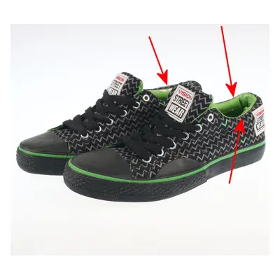 women's shoes VISION - Canvas Lo - Black/Lime - DAMAGED