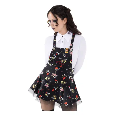 women's dress KILLSTAR x CHUCKY - It's Time To Play Pinafore - Black