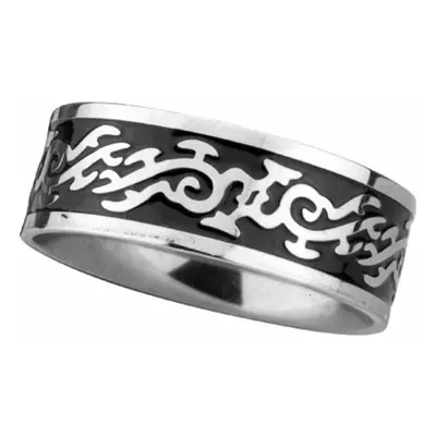 ring ETNOX - Silver Lines on Black