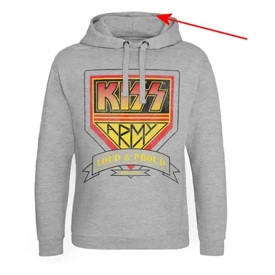 men's hoodie KISS - ARMY - Loud & Proud - Heather/Grey - HYBRIS - SHORT