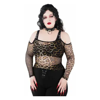 women's t-shirt long sleeve (top) KILLSTAR - Catitude Fishnet - LEO