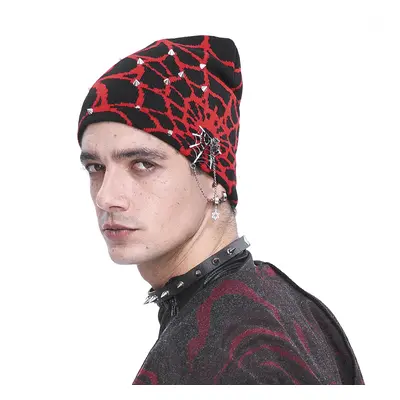 beanie DEVIL FASHION - Black and Red Spider