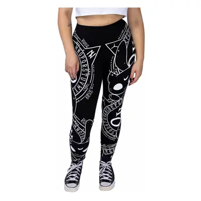 women's trousers (leggings) HEARTLESS - CAT CRAFT - BLACK / WHITE