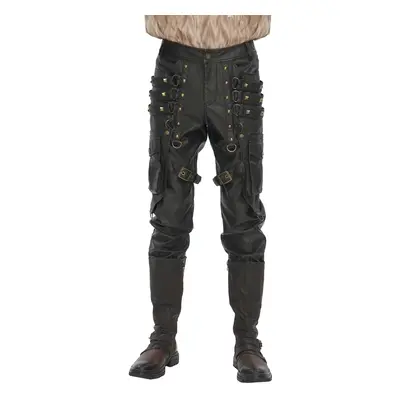 men's pants DEVIL FASHION - Brown Steampunk