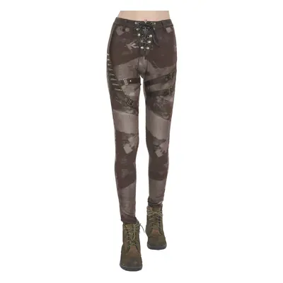 women's pants (leggings) DEVIL FASHION - Brown