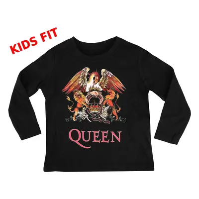 children's long-sleeved t-shirt Queen - (Crest) - Black - METAL-KIDS