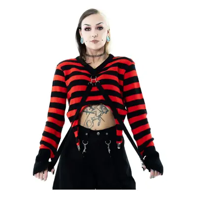 women's long sleeve t-shirt HEARTLESS - GISELA - BLACK/RED