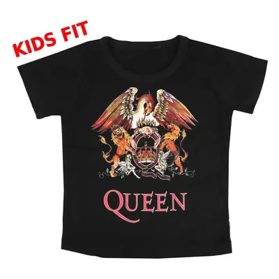 girls' t-shirt Queen - (Crest) - black/multicolour - METAL-KIDS