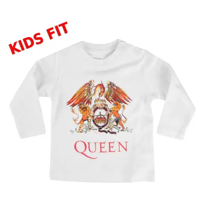 children's long-sleeved t-shirt Queen - (Crest) - white - METAL-KIDS