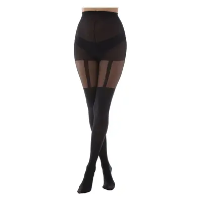 tights PAMELA MANN - Plain Stripe Suspender - Black