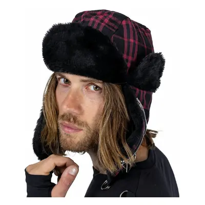 cap (beanie) CHEMICAL BLACK - GREER - BLACK/RED TARTAN