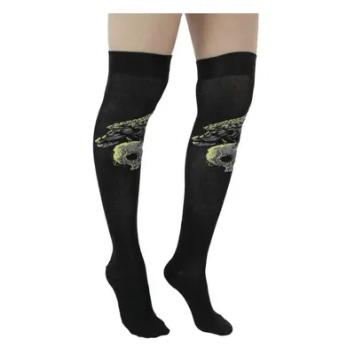 over-the-knee socks PAMELA MANN - Raven Skull Over - Black