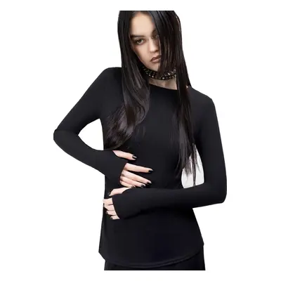 women's long sleeve t-shirt KILLSTAR - Veilsin - Black