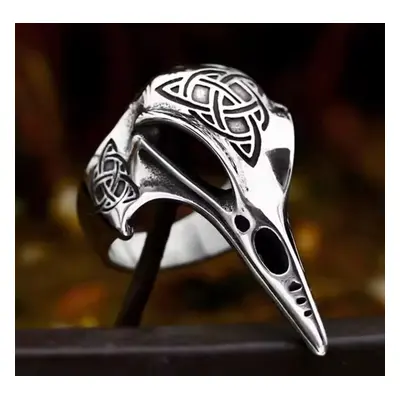 ring Steel Viking Skull Raven