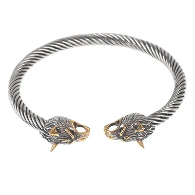 bracelet Viking Double Wolf