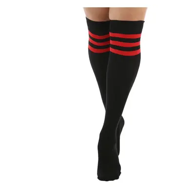 over-the-knee socks PAMELA MANN - Referee Over - Black/Red