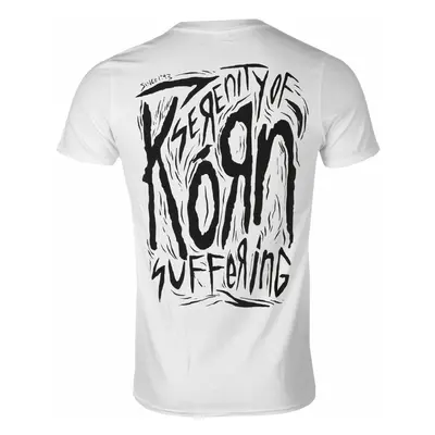 men's T-shirt Korn - Scratched Type - WHITE - ROCK OFF