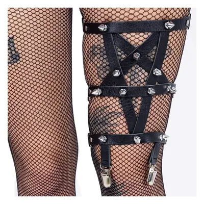 leg harness HEARTLESS - PENTAGRAM - BLACK