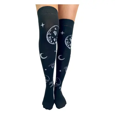 over-the-knee socks PAMELA MANN - Astrology Over - Black/White