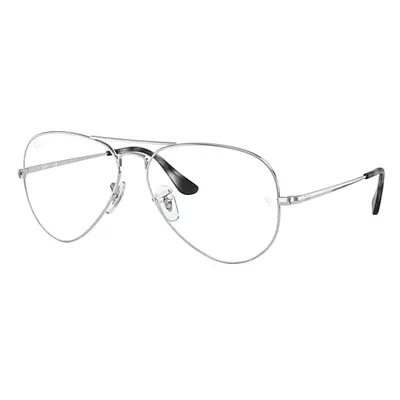 Ray-Ban Eyeglasses Unisex Aviator Optics - Silver Frame Clear Lenses 58-14