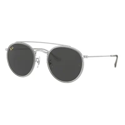 Ray-Ban Sunglasses Unisex Round Double Bridge Legend Gold - Shiny Silver Frame Grey Lenses 51-22