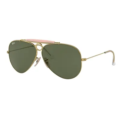 Ray-Ban Sunglasses Unisex Shooter - Arista Gold Frame Green Lenses 62-09