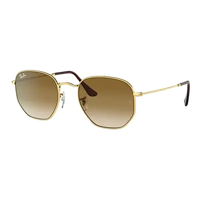 Ray-Ban Sunglasses Unisex Hexagonal - Arista Gold Frame Brown Lenses 54-21