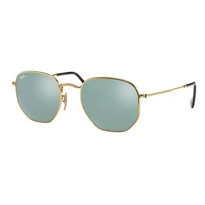 Ray-Ban Sunglasses Unisex Hexagonal Flat Lenses - Arista Gold Frame Silver Lenses 54-21