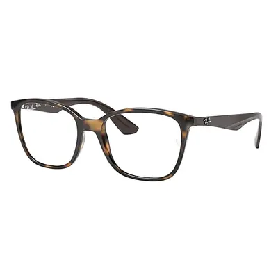 Ray-Ban Eyeglasses Unisex Rb7066 Optics - Dark Brown Frame Clear Lenses Polarized 54-17