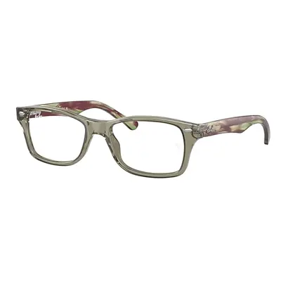 Ray-Ban Eyeglasses Children Rb1531 Optics Kids - Striped Green Havana Frame Clear Lenses Polariz