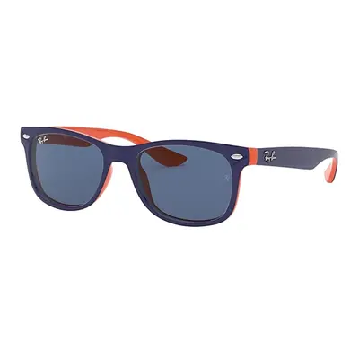 Ray-Ban Sunglasses Children New Wayfarer Kids - Blue On Orange Frame Blue Lenses 48-16