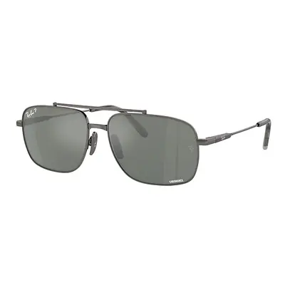 Ray-Ban Sunglasses Unisex Michael Titanium - Gunmetal Frame Silver Lenses Polarized 59-15