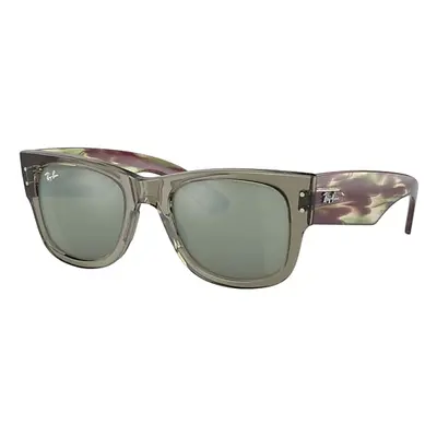 Ray-Ban Sunglasses Unisex Mega Wayfarer - Striped Green Havana Frame Silver Lenses 51-21