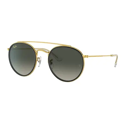 Ray-Ban Sunglasses Unisex Round Double Bridge - Gold Frame Grey Lenses 51-22