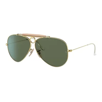 Ray-Ban Sunglasses Unisex Shooter | Aviation Collection - Arista Gold Frame Green Lenses 58-09