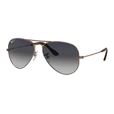 Ray-Ban Sunglasses Unisex Aviator @collection - Bronze-copper Frame Blue Lenses Polarized 58-14