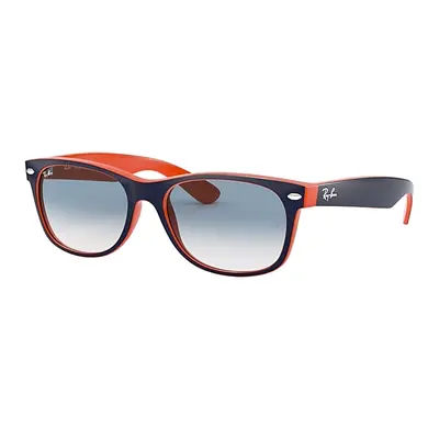 Ray-Ban Sunglasses Unisex New Wayfarer Color Mix - Blue On Orange Frame Blue Lenses 55-18