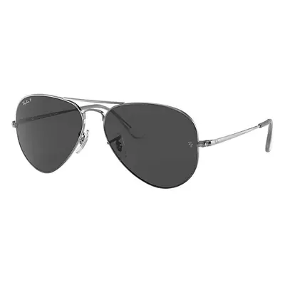 Ray-Ban Sunglasses Unisex Aviator Metal II - Gunmetal Frame Black Lenses Polarized 58-14